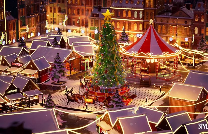 模块化风格化圣诞市场 - Modular Stylized Christmas Market