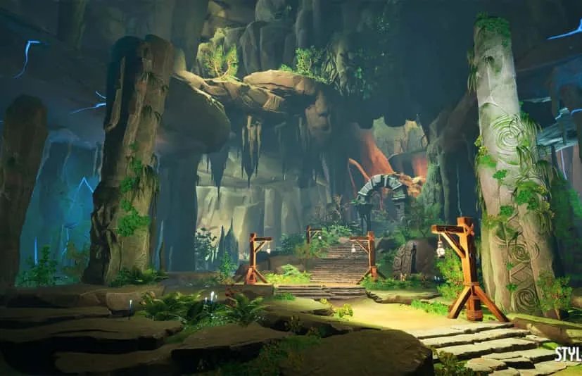 卡通风格化失落洞穴地牢山洞场景 Stylized Lost Cave
