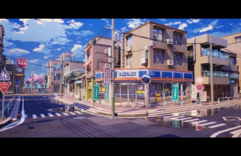 风格化卡通小镇街道场景 Cartoon Street