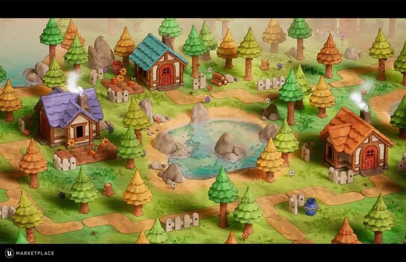 风格化黏土森林 Stylized - Clay Forest Village Pack