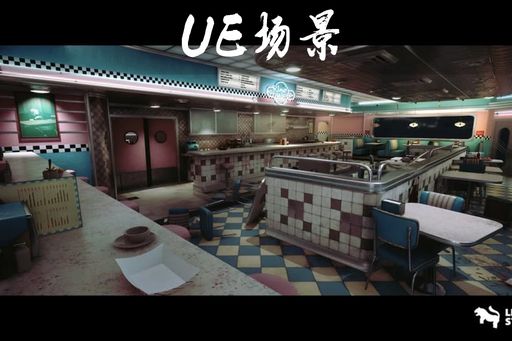 Rinos Diner Environment — UE5 美食餐厅场景